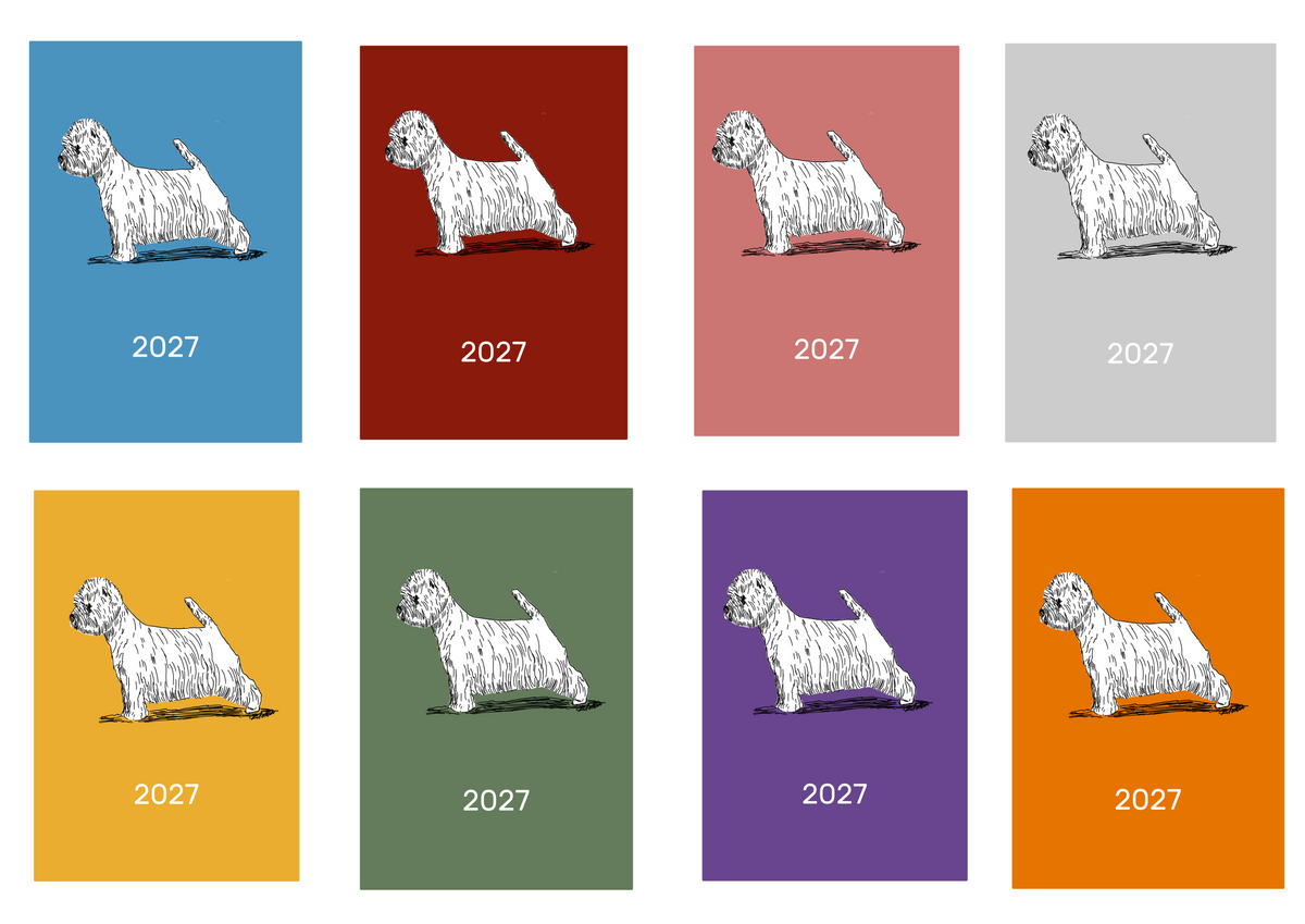 West Highland White Terrier Week Per View 2027 Diary: A4, A5 or A6, Dog Show, Normal or Appointment