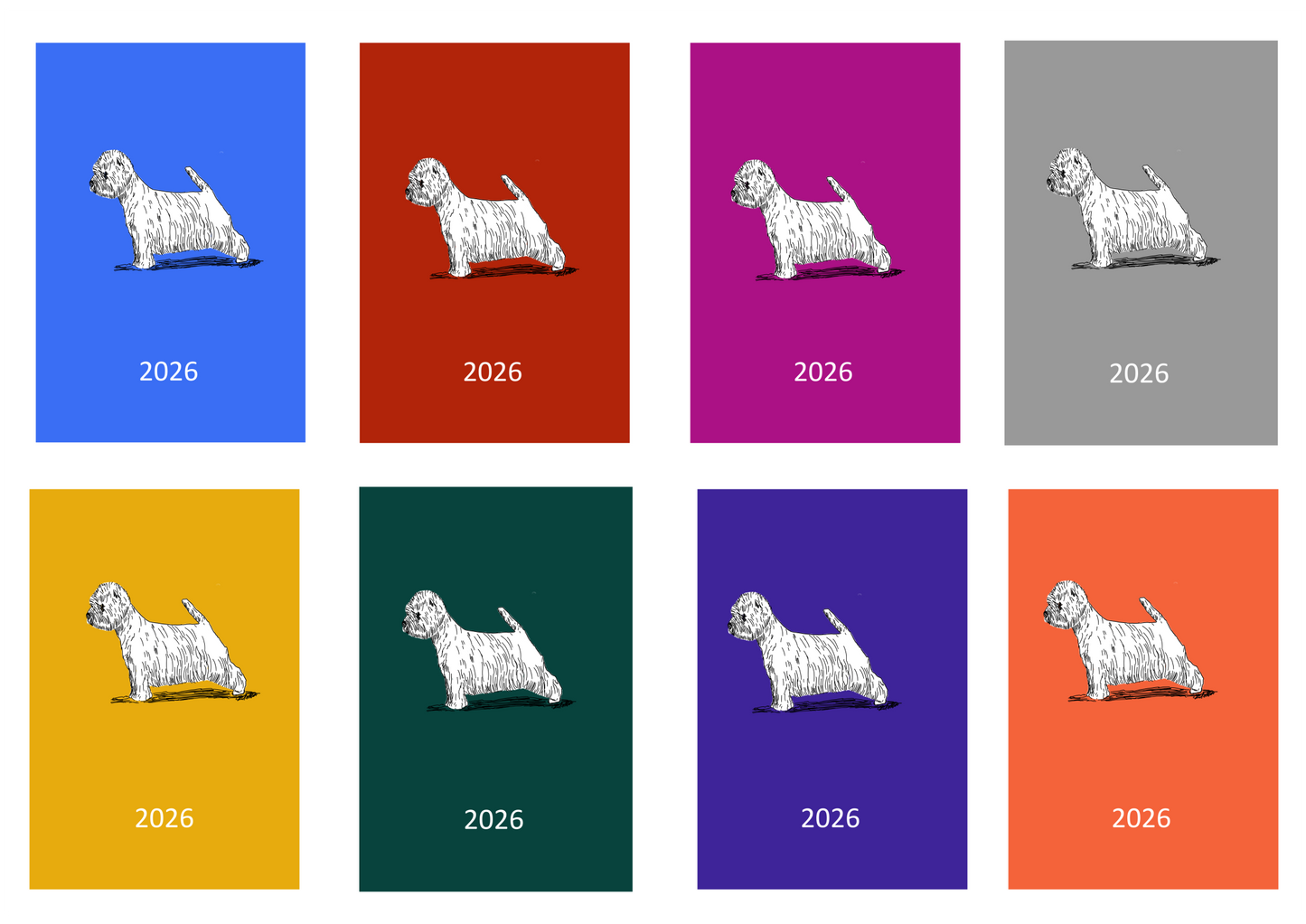 West Highland White Terrier Week Per View 2026 Diary: A4, A5 or A6, Dog Show, Normal or Appointment
