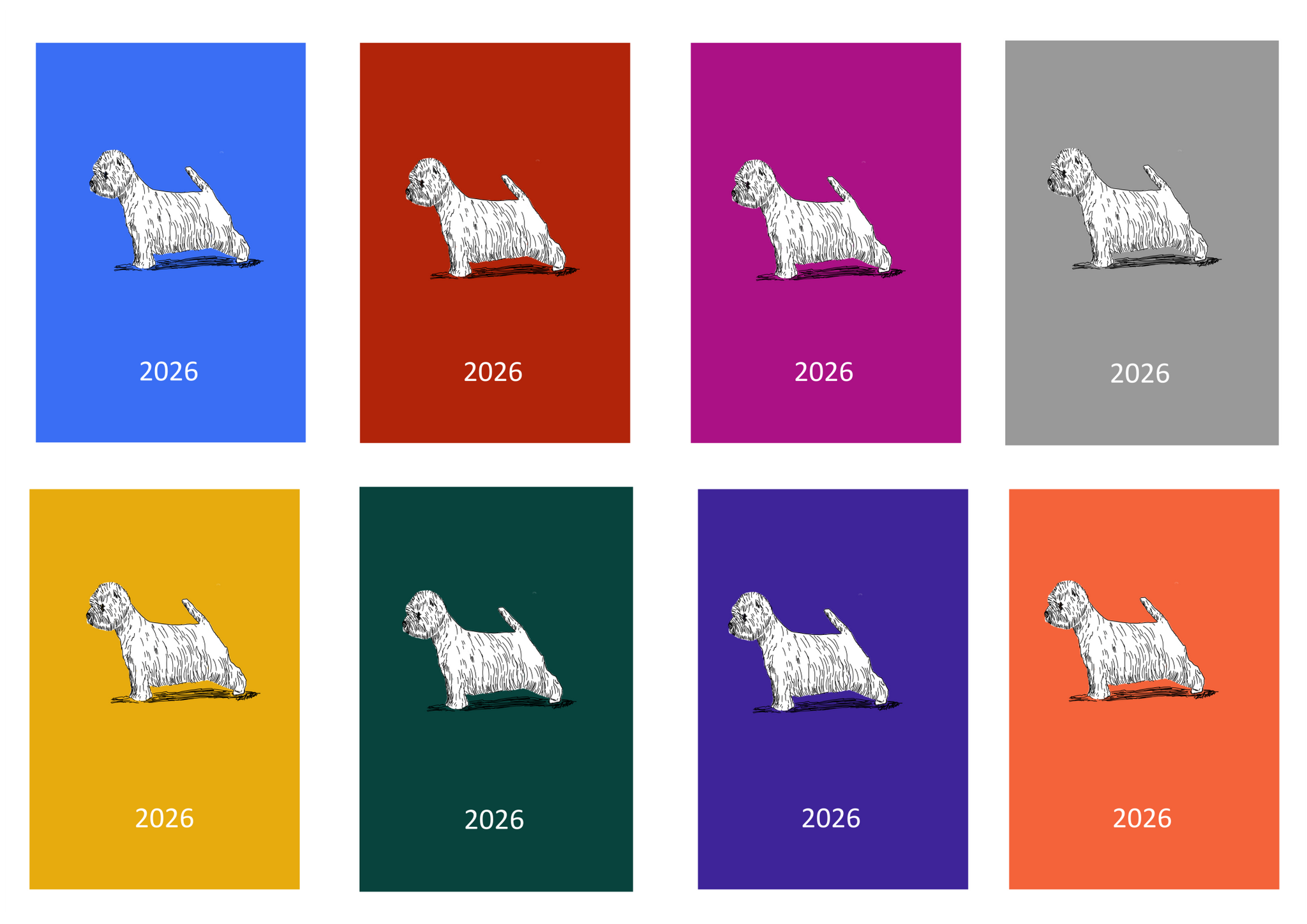 West Highland White Terrier Week Per View 2026 Diary: A4, A5 or A6, Dog Show, Normal or Appointment