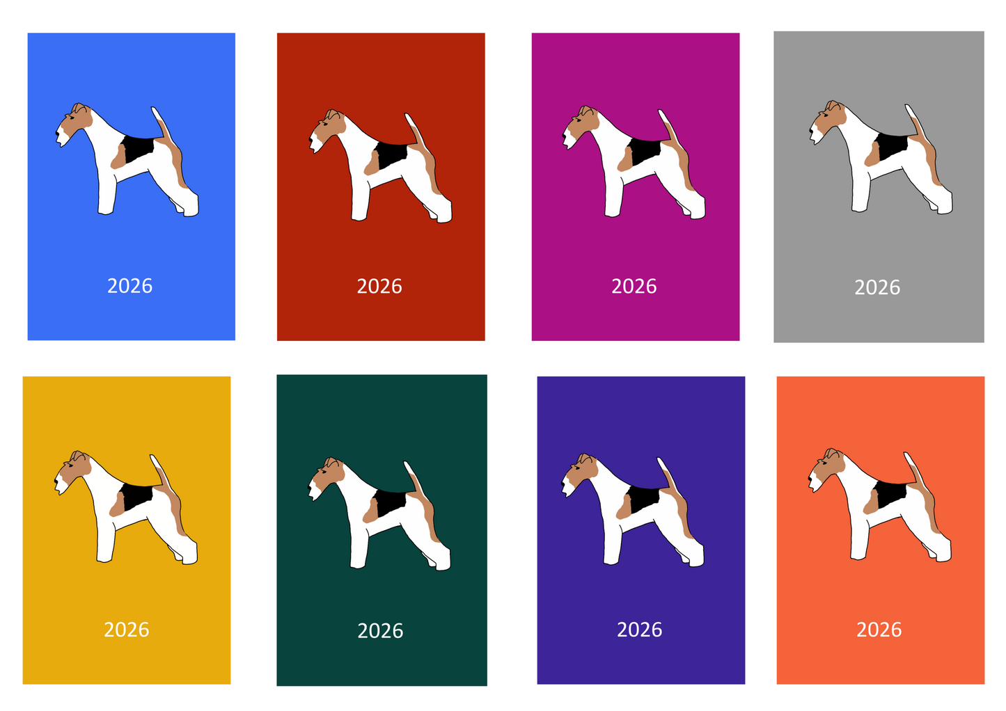 Wire Fox Terrier Week Per View 2026 Diary: A4, A5 or A6, Dog Show, Normal or Appointment