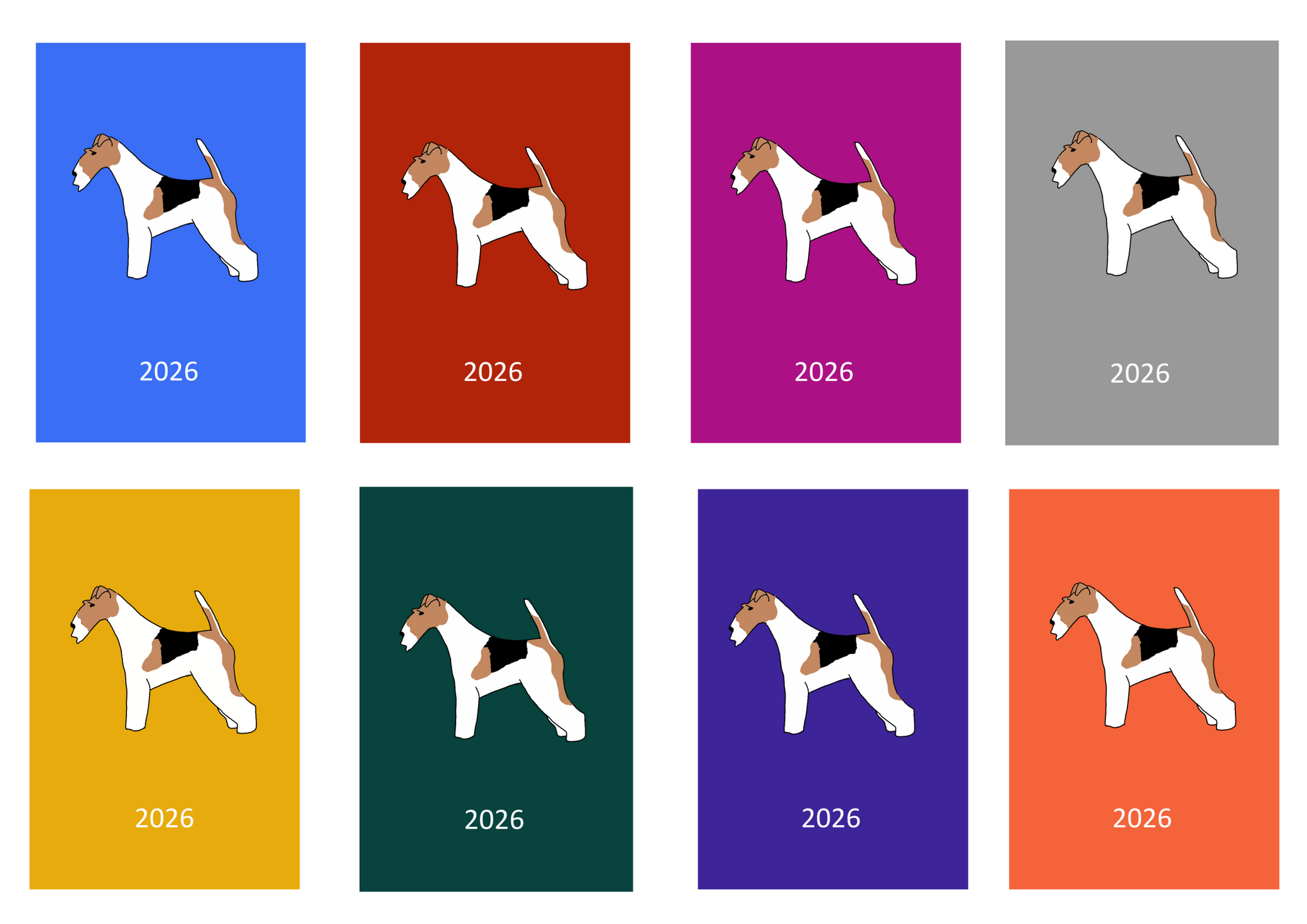 Wire Fox Terrier Week Per View 2026 Diary: A4, A5 or A6, Dog Show, Normal or Appointment