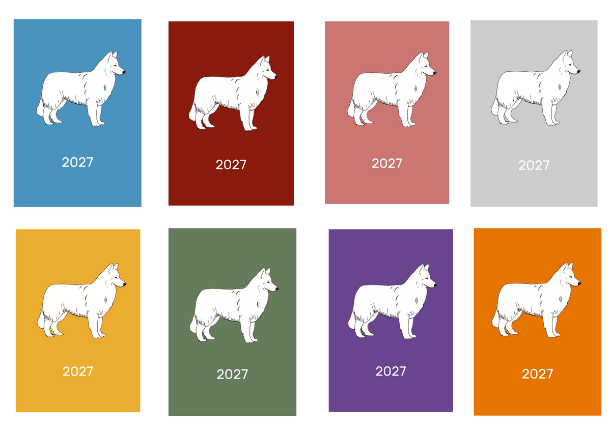 White Swiss Shepherd Week Per View 2027 Diary: A4, A5 or A6, Dog Show, Normal or Appointment