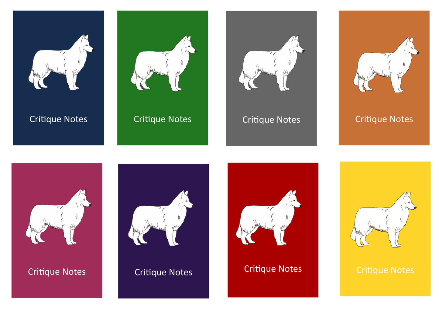 White Swiss Shepherd Dog Show Judging Critique Notes Book A5
