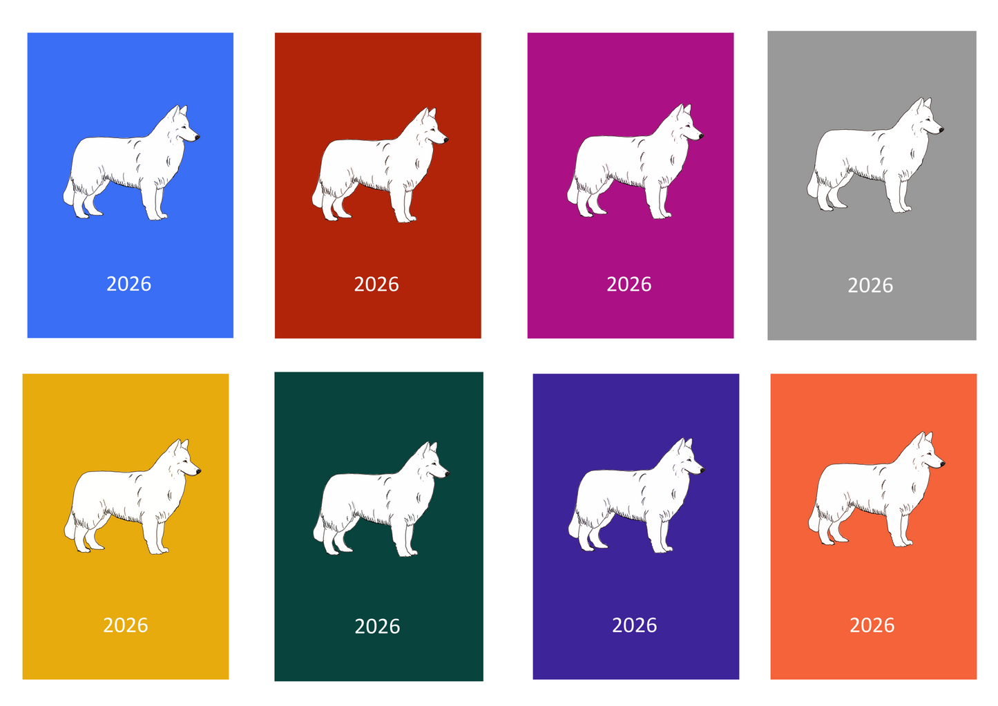 White Swiss Shepherd Week Per View 2026 Diary: A4, A5 or A6, Dog Show, Normal or Appointment