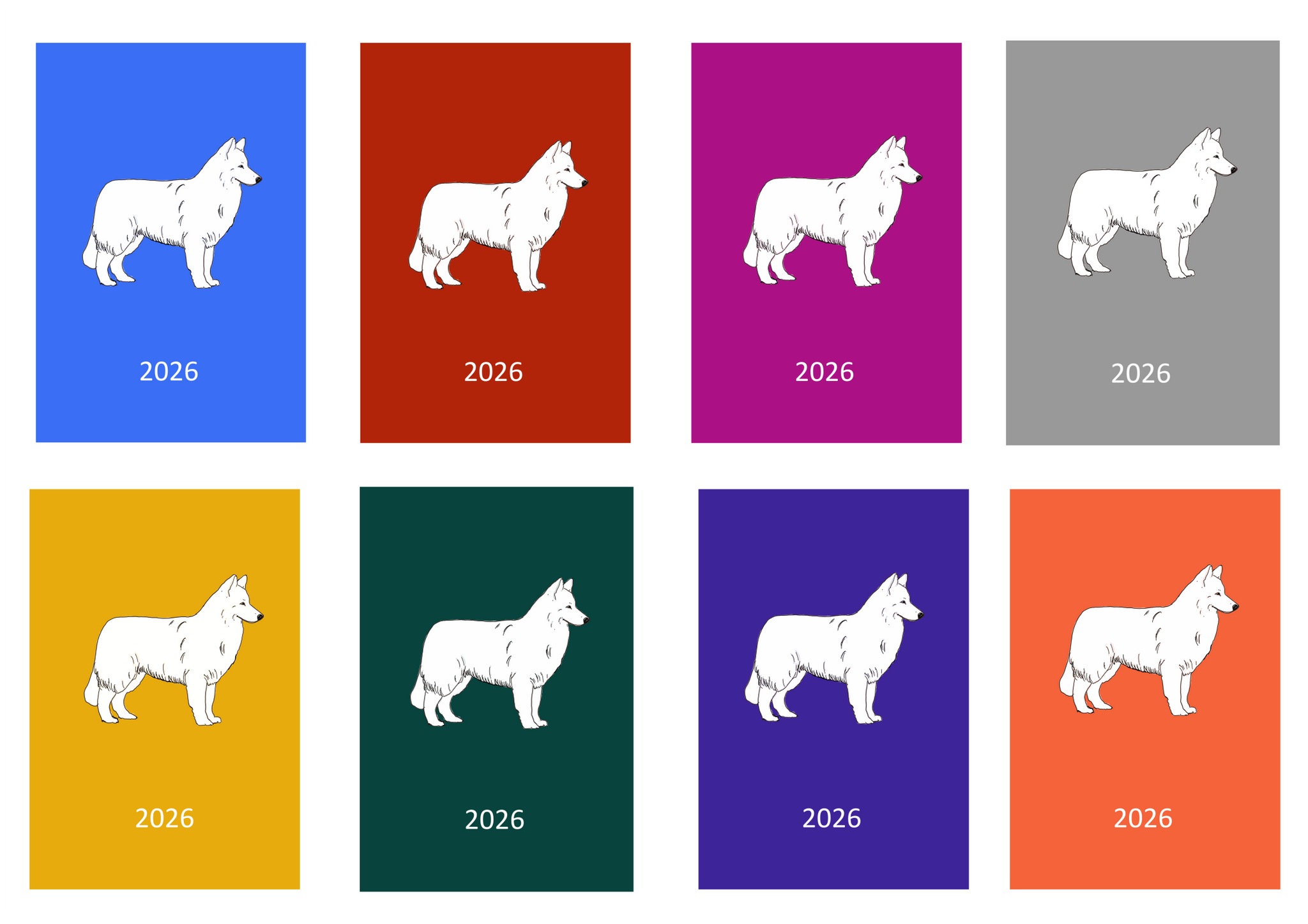 White Swiss Shepherd Week Per View 2026 Diary: A4, A5 or A6, Dog Show, Normal or Appointment