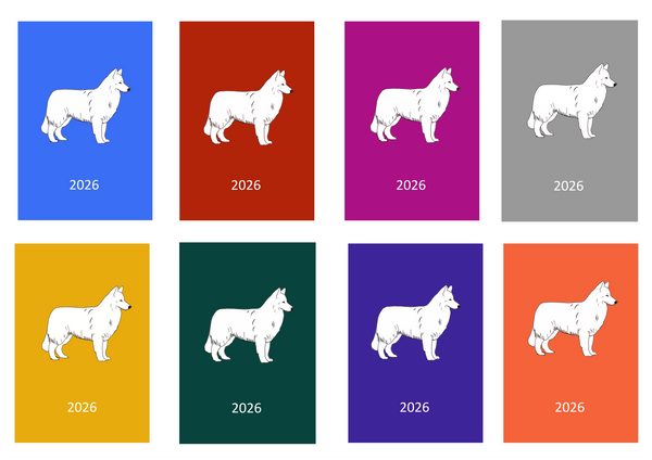 White Swiss Shepherd Week Per View 2026 Diary: A4, A5 or A6, Dog Show, Normal or Appointment