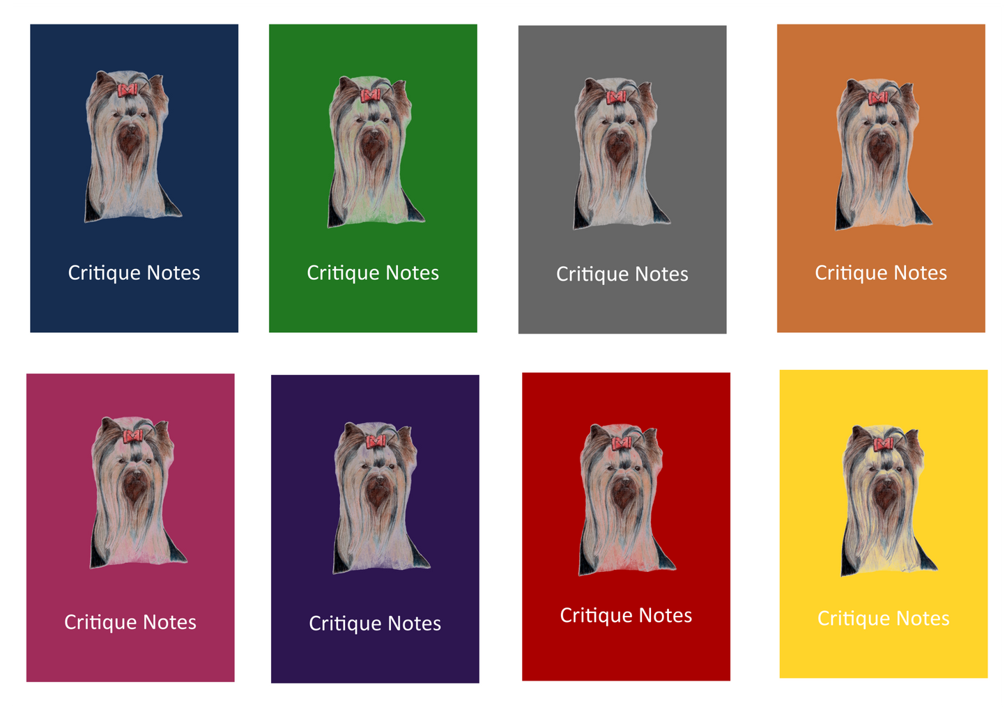 Yorkshire Terrier Dog Show Judging Critique Notes Book A5