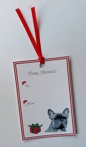 French Bulldog Christmas Gift Tags Pack of 8