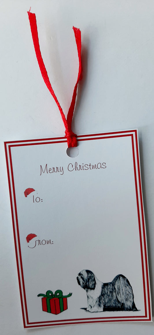 Tibetan Terrier Christmas Gift Tags Pack of 8