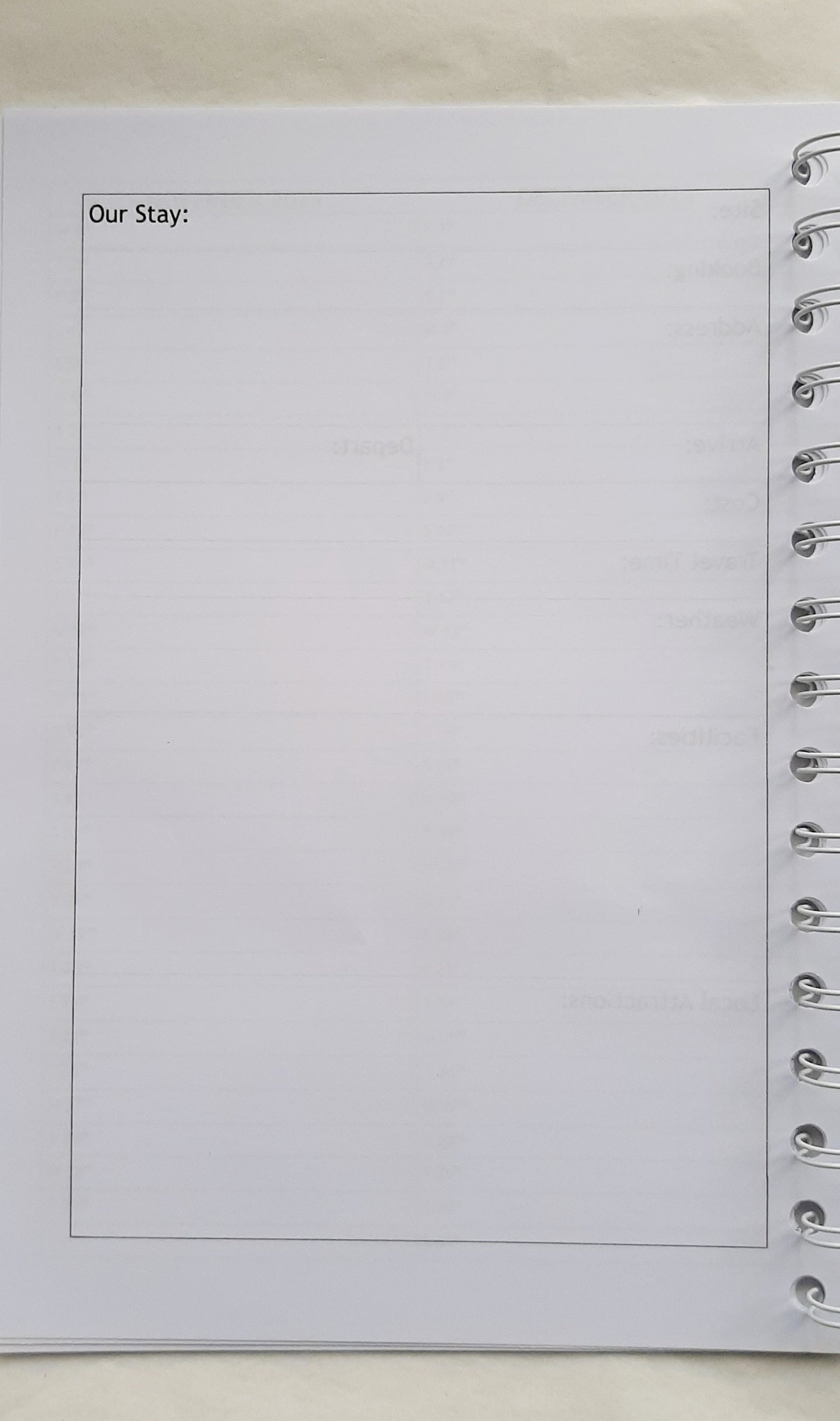 Caravan Holiday Record Log Book YOUR OWN PHOTO