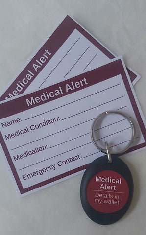 Medical Alert Keyring and Cards