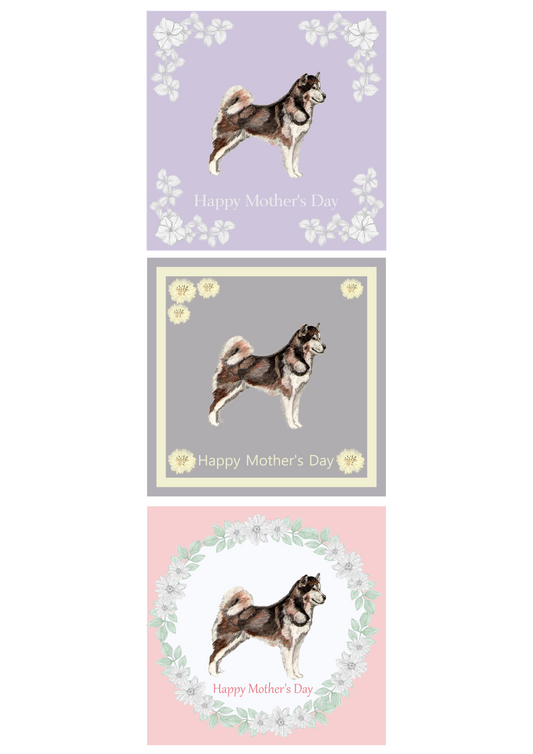 Alaskan Malamute Mother's Day Card Hand Made