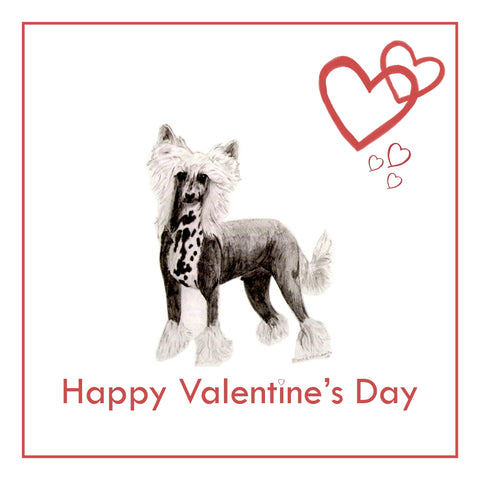 Chinese Crested Valentine's Day Card PERSONALISATION AVAILABLE