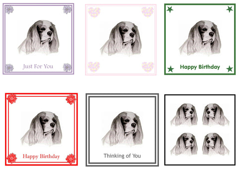 Cavalier King Charles Spaniel Greeting Card Choice of 6 Designs BIRTHDAY, THINKING OF YOU, BLANK