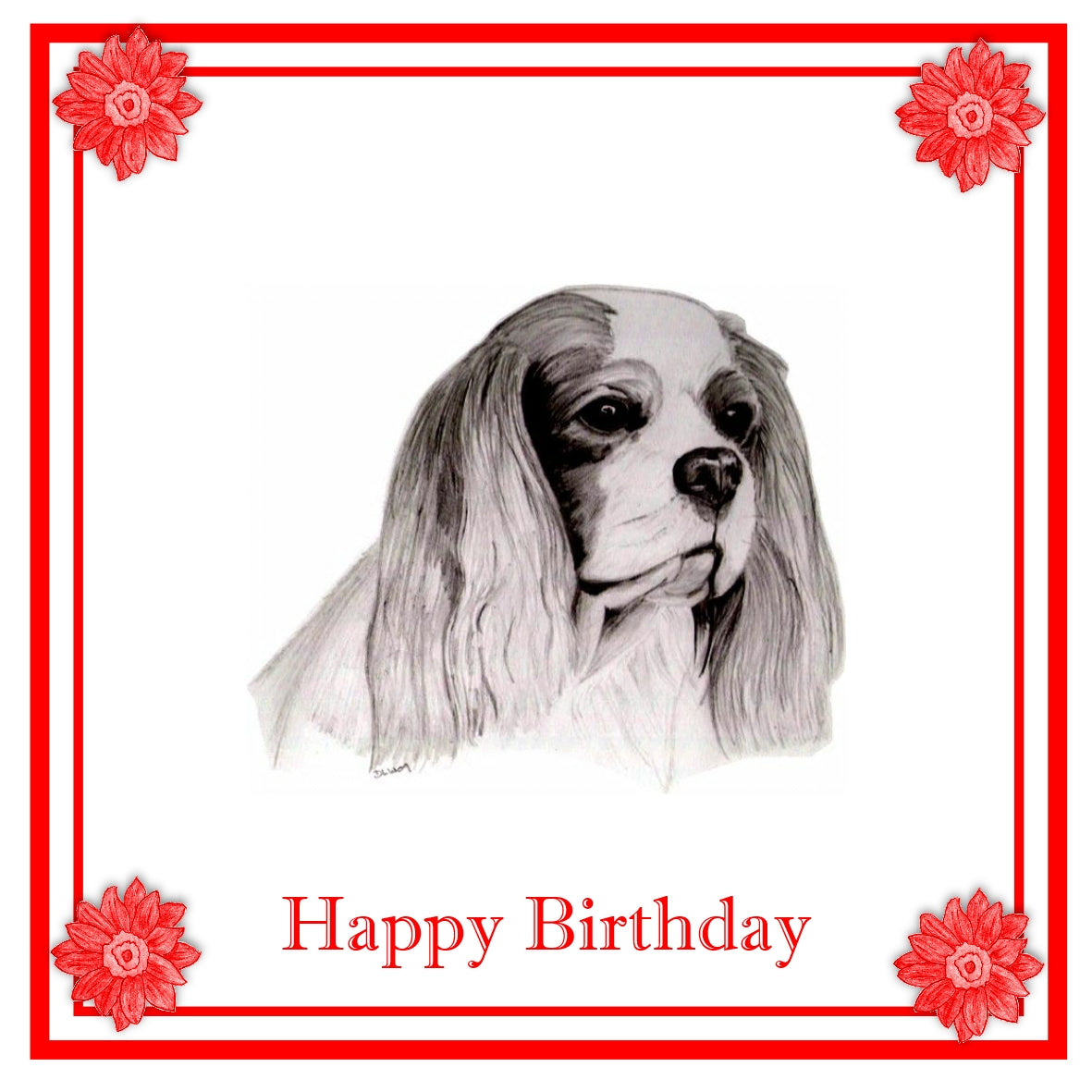 Cavalier King Charles Spaniel Greeting Card Choice of 6 Designs BIRTHDAY, THINKING OF YOU, BLANK