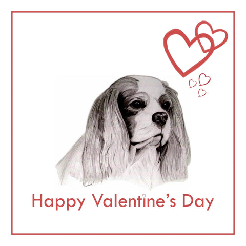 Cavalier King Charles Spaniel Valentine's Day Card PERSONALISATION AVAILABLE