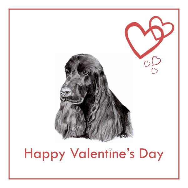 Cocker Spaniel Valentine's Day Card PERSONALISATION AVAILABLE