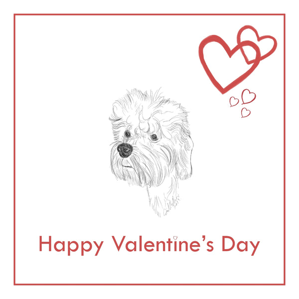 Dandie Dinmont Terrier Valentine's Day Card PERSONALISATION AVAILABLE