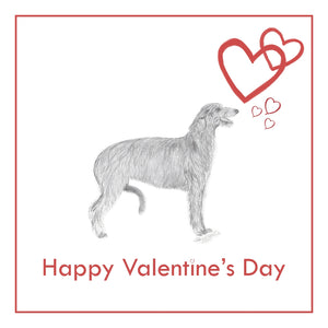 Deerhound Valentine's Day Card PERSONALISATION AVAILABLE