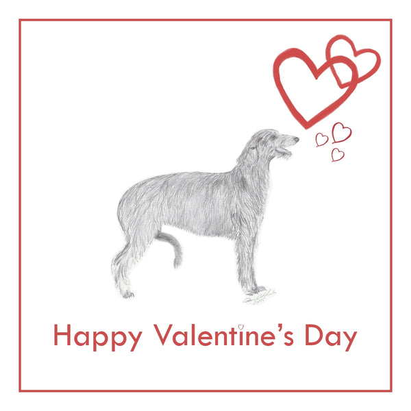 Deerhound Valentine's Day Card PERSONALISATION AVAILABLE