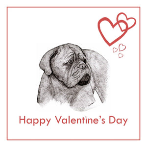 Dogue de Bordeaux Valentine's Day Card PERSONALISATION AVAILABLE