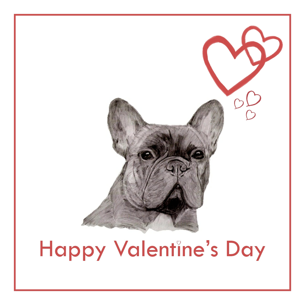 French Bulldog Valentine's Day Card PERSONALISATION AVAILABLE