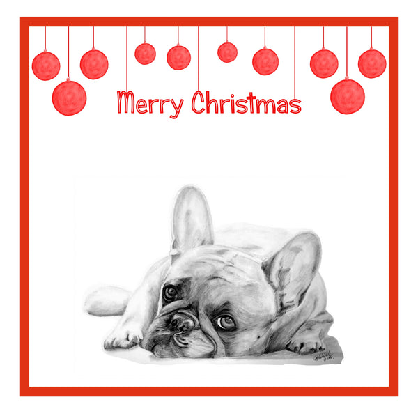 French Bulldog (B) Christmas Cards Pack of 6