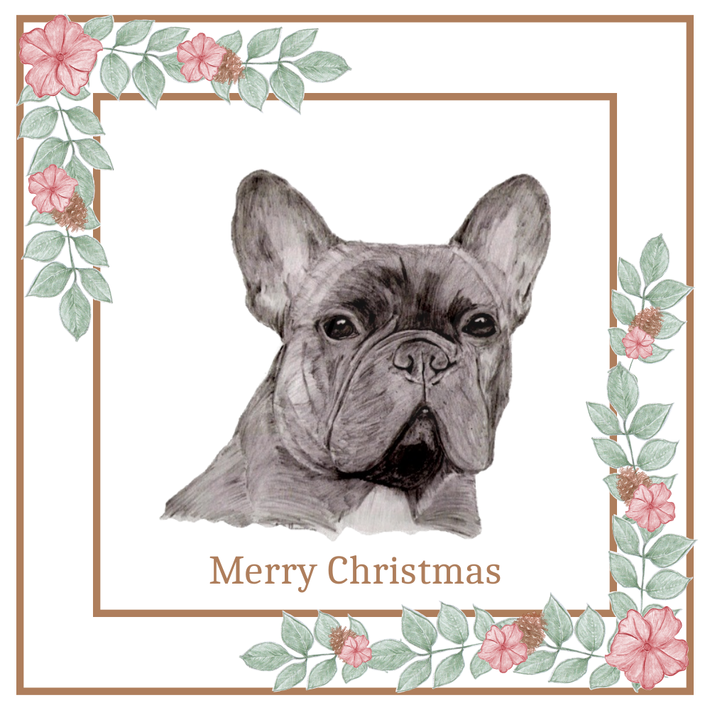 French Bulldog (A) Christmas Card Choice of 3 Card Designs Single or Multi Pack