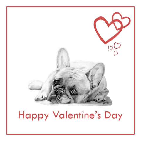 French Bulldog Valentine's Day Card PERSONALISATION AVAILABLE