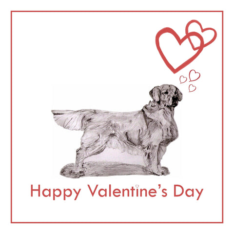 Golden Retriever Valentine's Day Card PERSONALISATION AVAILABLE