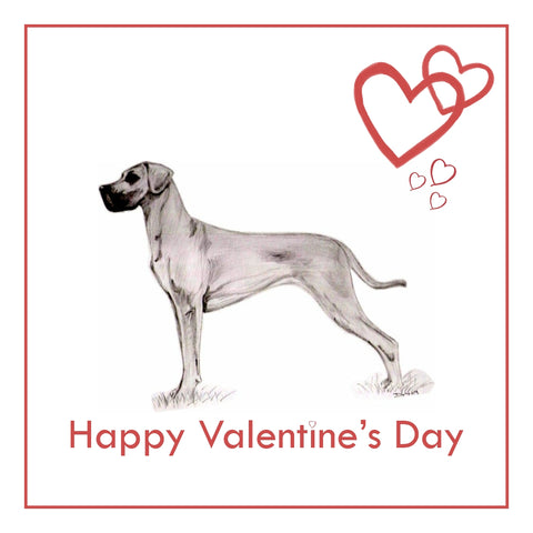 Great Dane Valentine's Day Card PERSONALISATION AVAILABLE