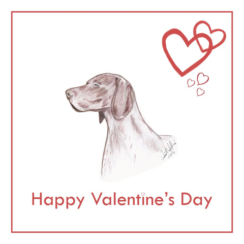 German S/H Pointer Valentine's Day Card PERSONALISATION AVAILABLE