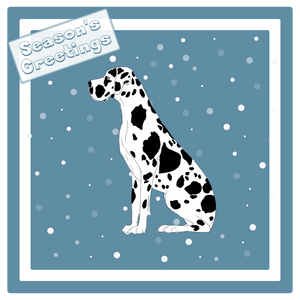 Harlequin Great Dane Christmas Card Choice of 3 Card Designs Single or Multi Pack