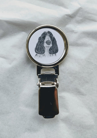 Blue Roan Cocker Spaniel Dog Show Ring Clip