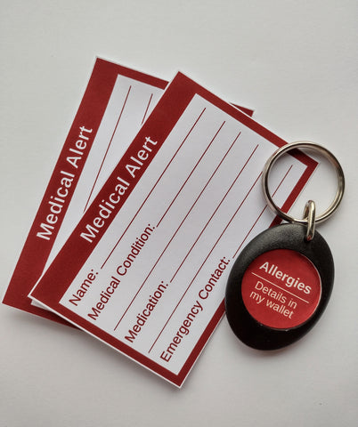 Allergies Medical Alert Keyring and Cards