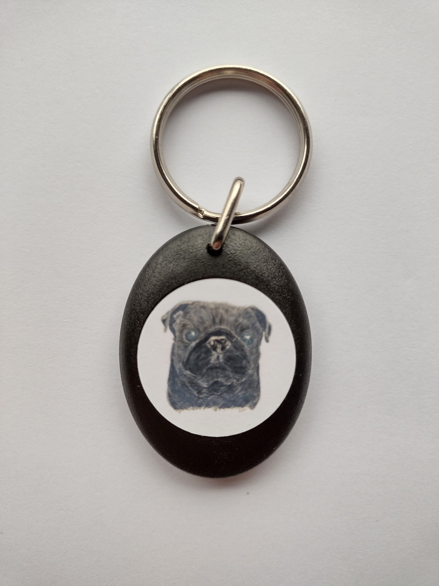 Black Pug Keyring