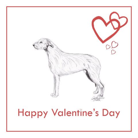 Irish Wolfhound Valentine's Day Card PERSONALISATION AVAILABLE