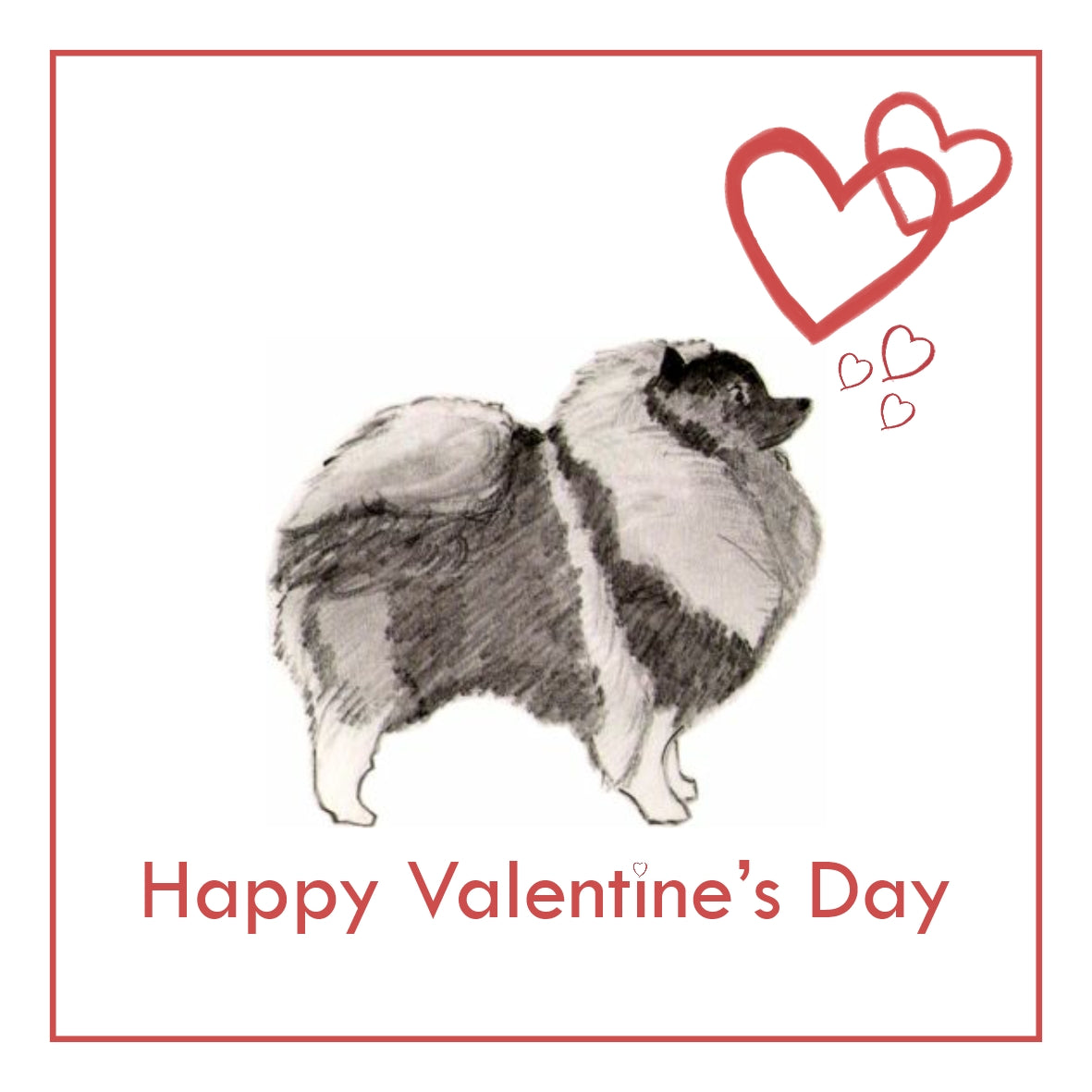 Keeshond Valentine's Day Card PERSONALISATION AVAILABLE