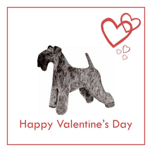 Kerry Blue Terrier Valentine's Day Card PERSONALISATION AVAILABLE