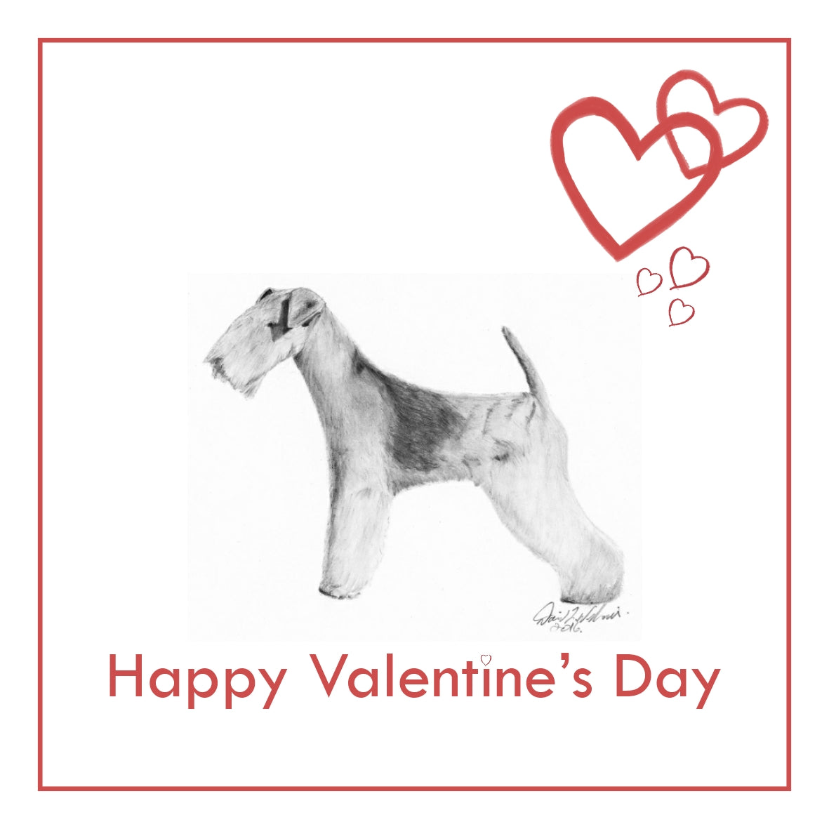 Lakeland Terrier Valentine's Day Card PERSONALISATION AVAILABLE