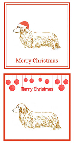 L/H Dachshund Christmas Cards Pack of 6