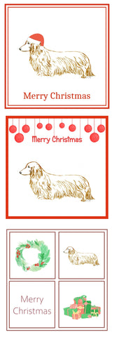L/H Dachshund Christmas Card Choice of 3