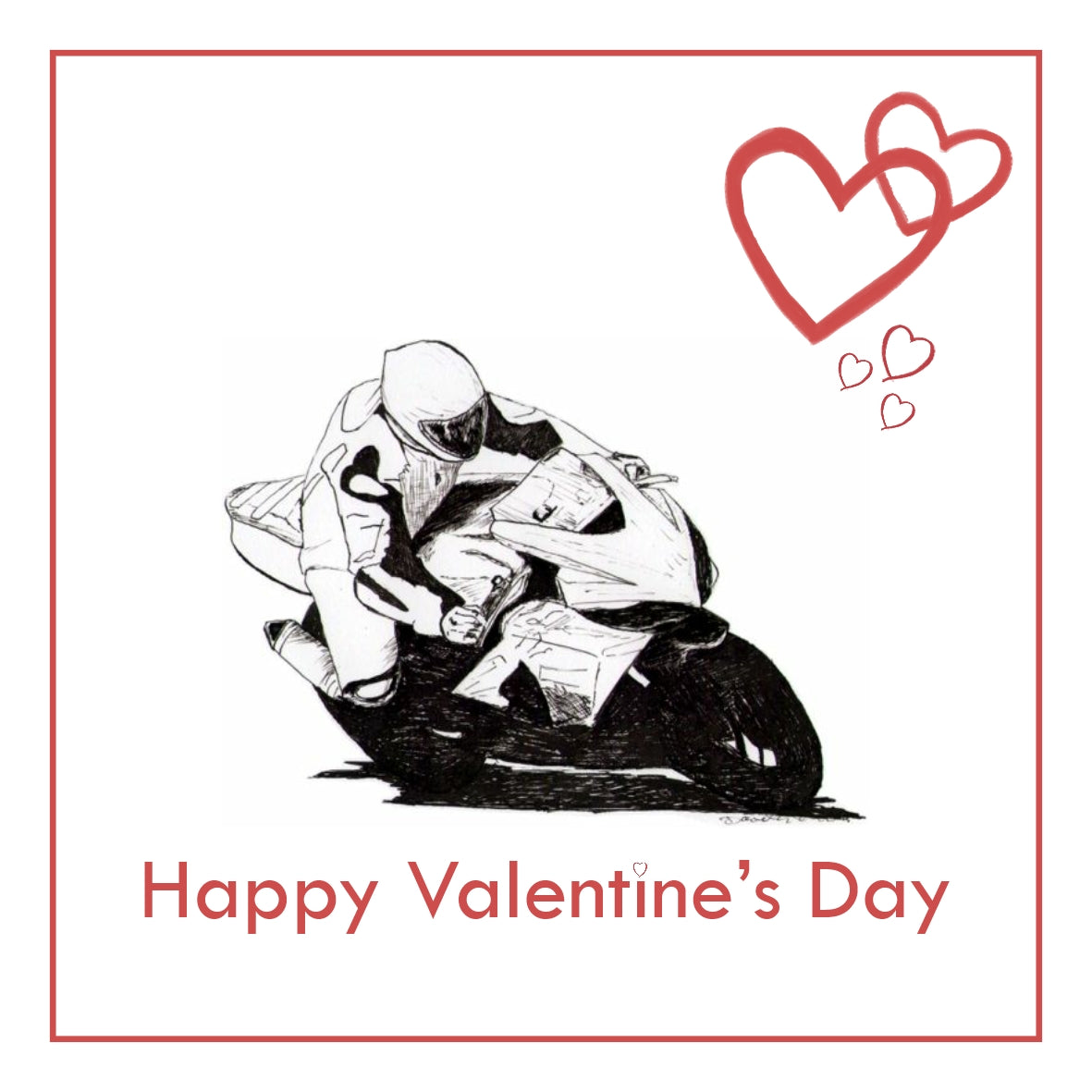 Motorbike Valentine's Day Card PERSONALISATION AVAILABLE