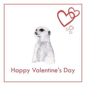 Meerkat Valentine's Day Card PERSONALISATION AVAILABLE