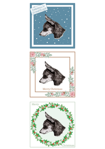 Miniature Pinscher Christmas Card Choice of 3 Card Designs Single or Multi Pack