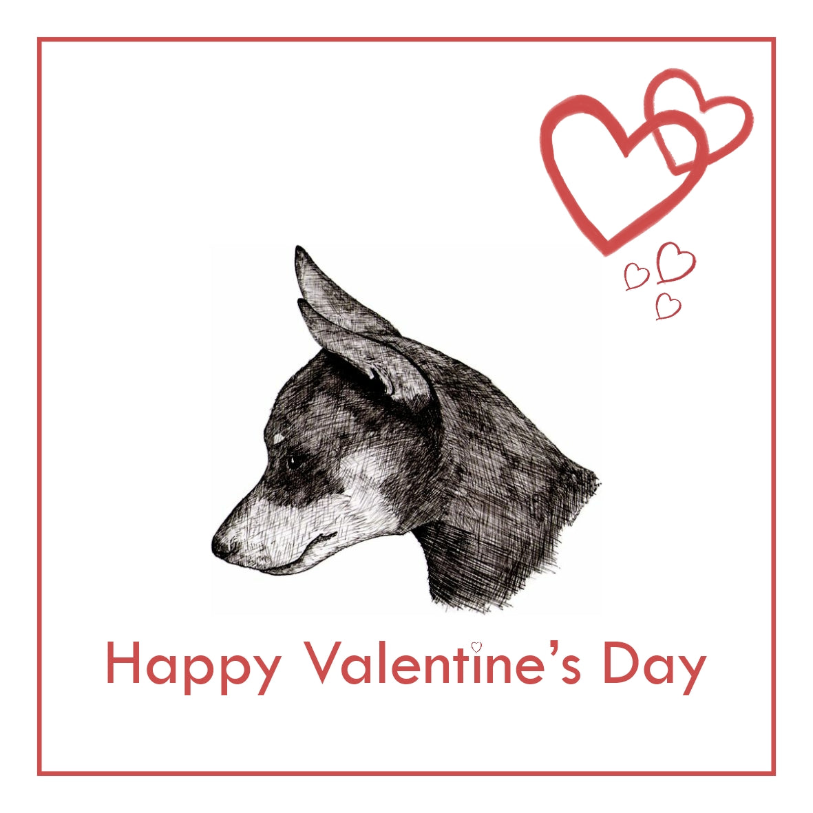 Miniature Pinscher Valentine's Day Card PERSONALISATION AVAILABLE