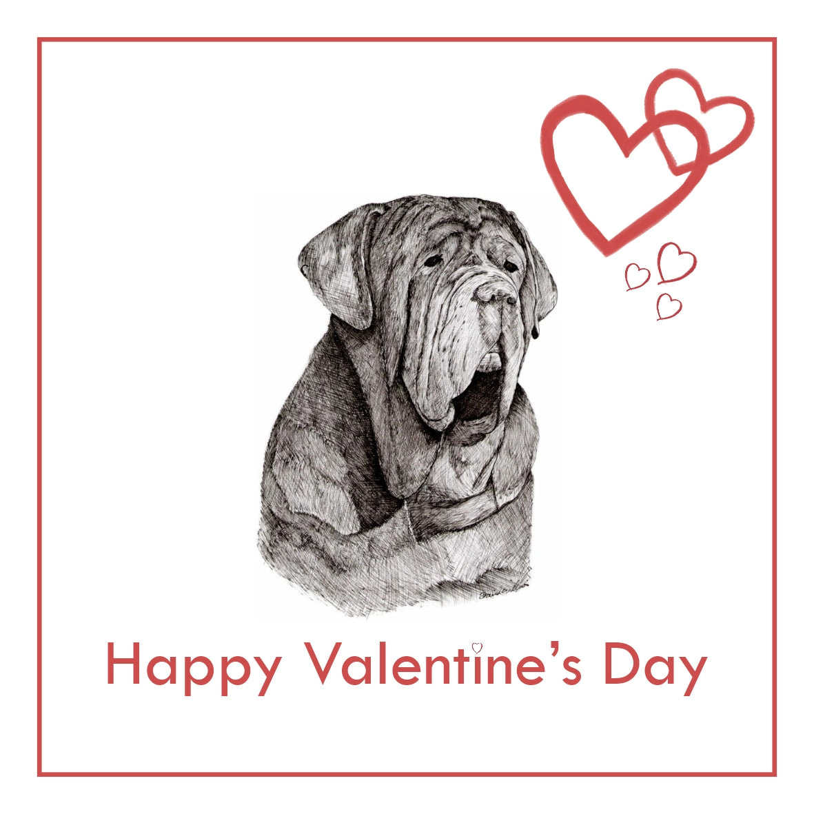 Neapolitan Mastiff Valentine's Day Card PERSONALISATION AVAILABLE