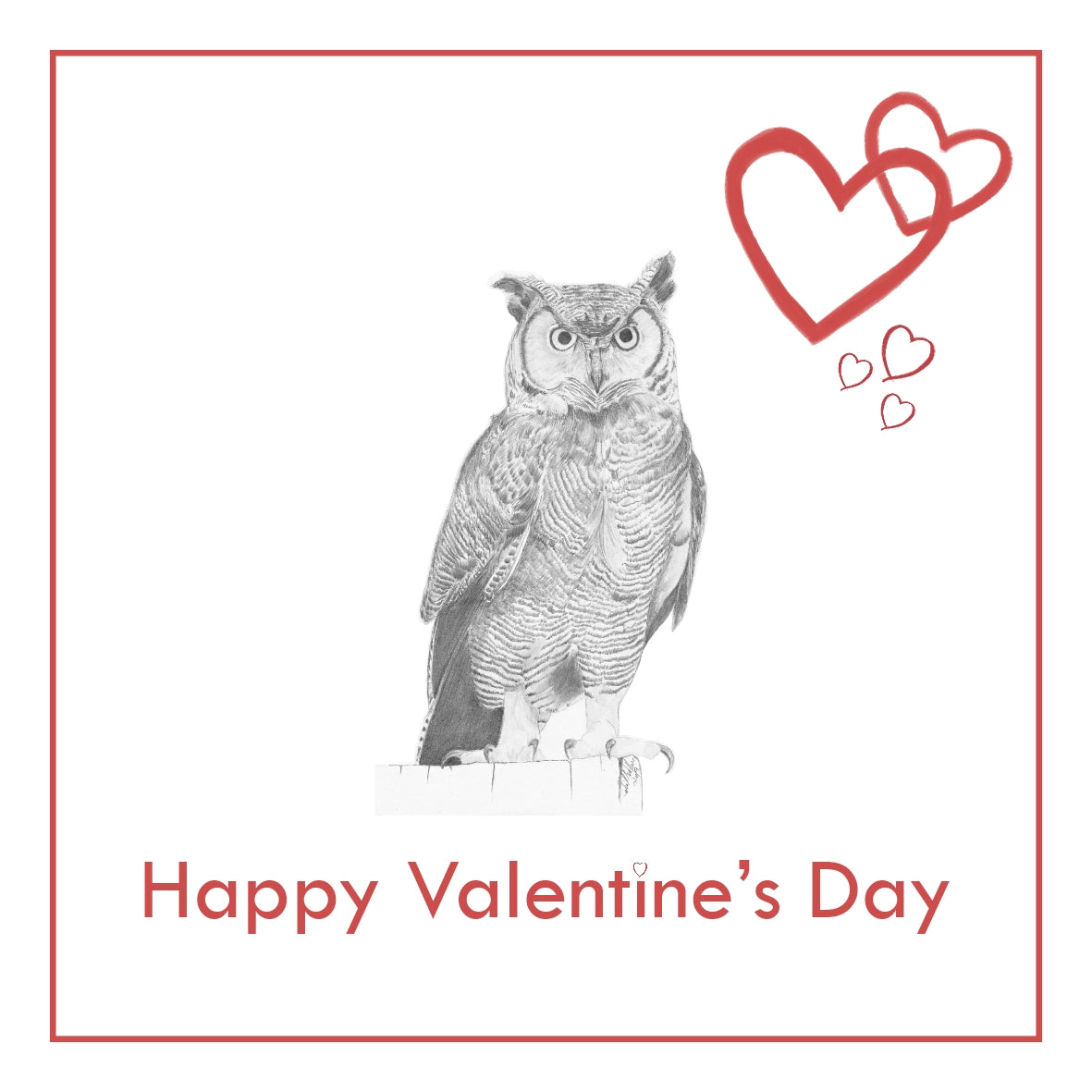 Owl Valentine's Day Card PERSONALISATION AVAILABLE