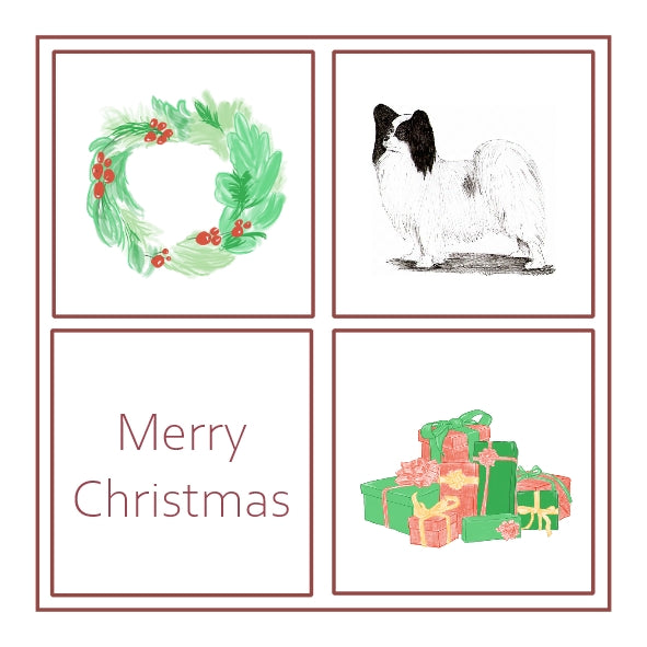 Papillon Christmas Card Choice of 3