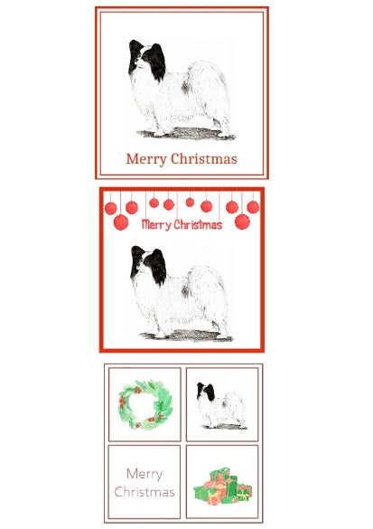 Papillon Christmas Card Choice of 3